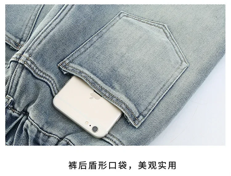 الفتيات فضفاضة واسعة الساق الجينز السراويل الناعمة الأطفال Bowknot التطريز مستقيم الدنيم السراويل ربيع الخريف الملابس 5-12 سنة