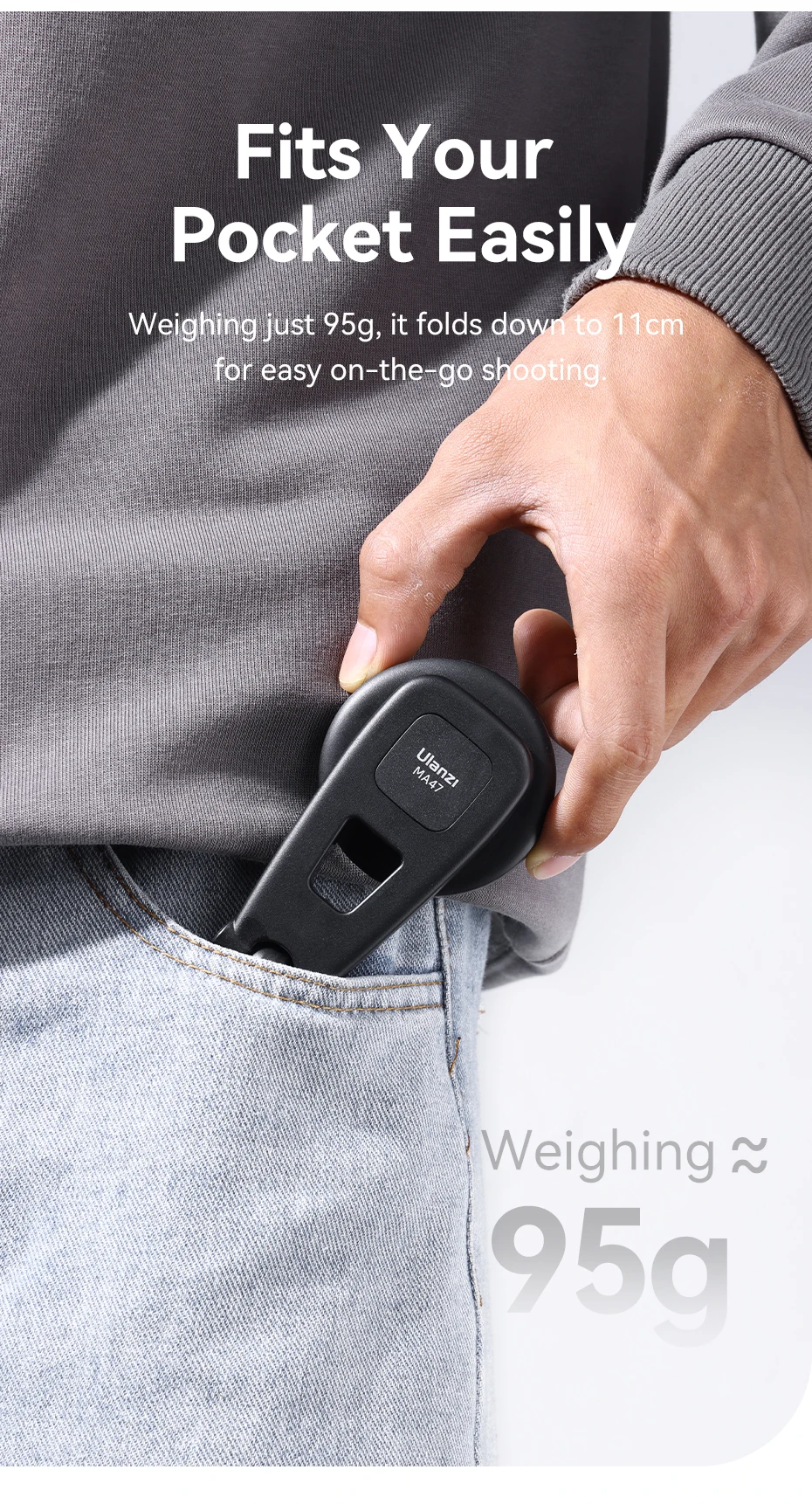 MA47 2-In-1 Magnetic Phone Clamp Phone Tripod Mount Horizontal Vertical Shooting