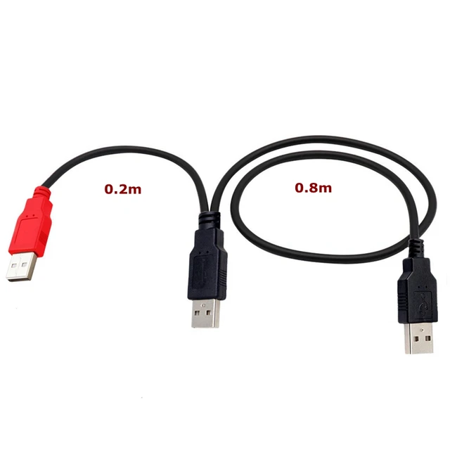 2 in 1 USB 2.0 Double A Type B Male to Mini Micro Type-C 5 Pin Y