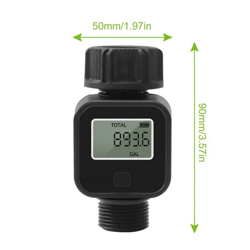 Water Flow Meter Waterproof Multi-Measure Modes Meter For Flow Garden Hose Water Tracks Gallon/Liter Usage & Rate For