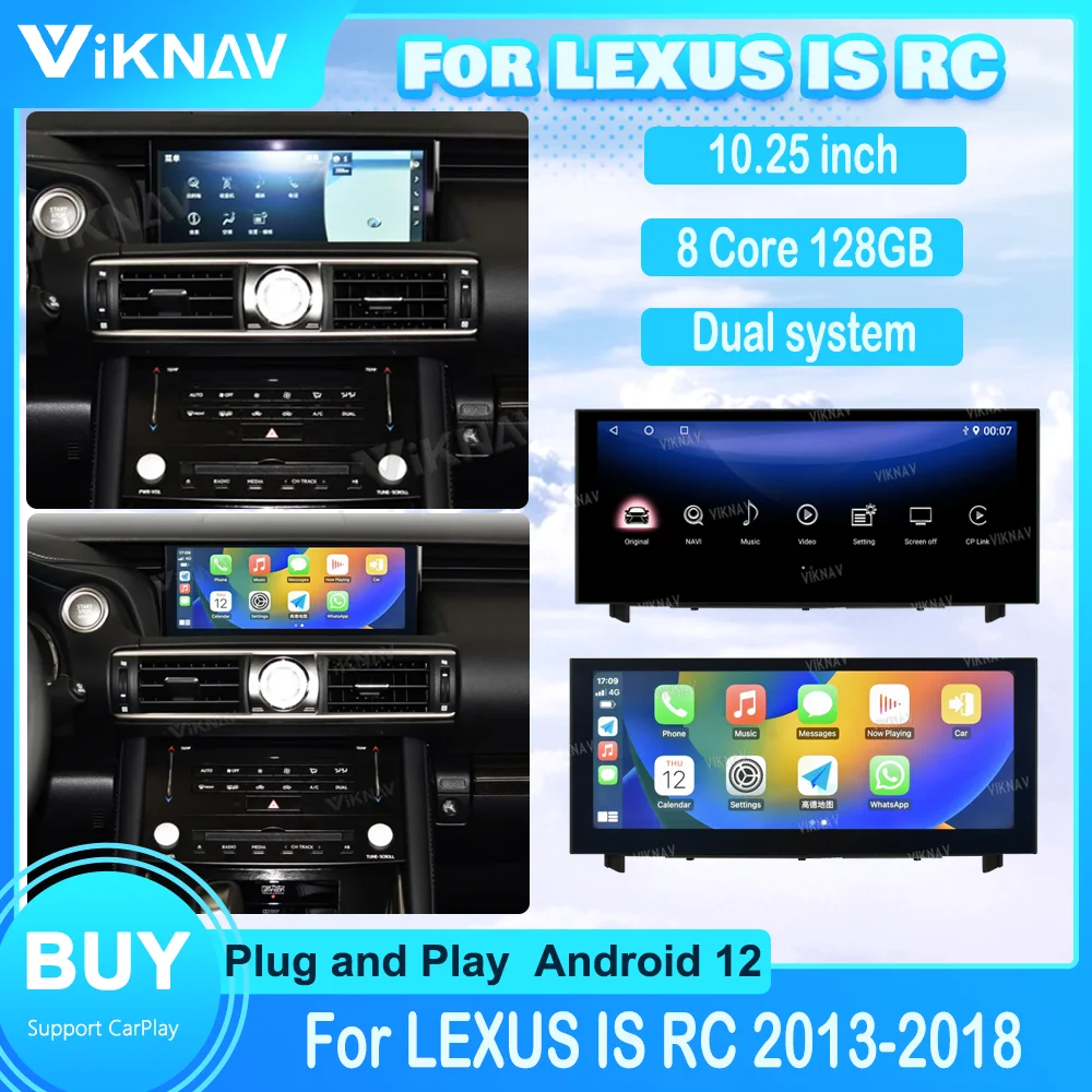 

Android 12 Auto Stereo For LEXUS IS RC 2013-2018 Car Radio GPS Navigation Multimedia Video Player Wireless CarPlay