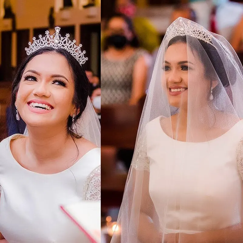 Diadema da sposa in cristallo per donna Corona reale della regina Strass Principessa Tiara Accessori per capelli Copricapo Quinceanera_voghion.com