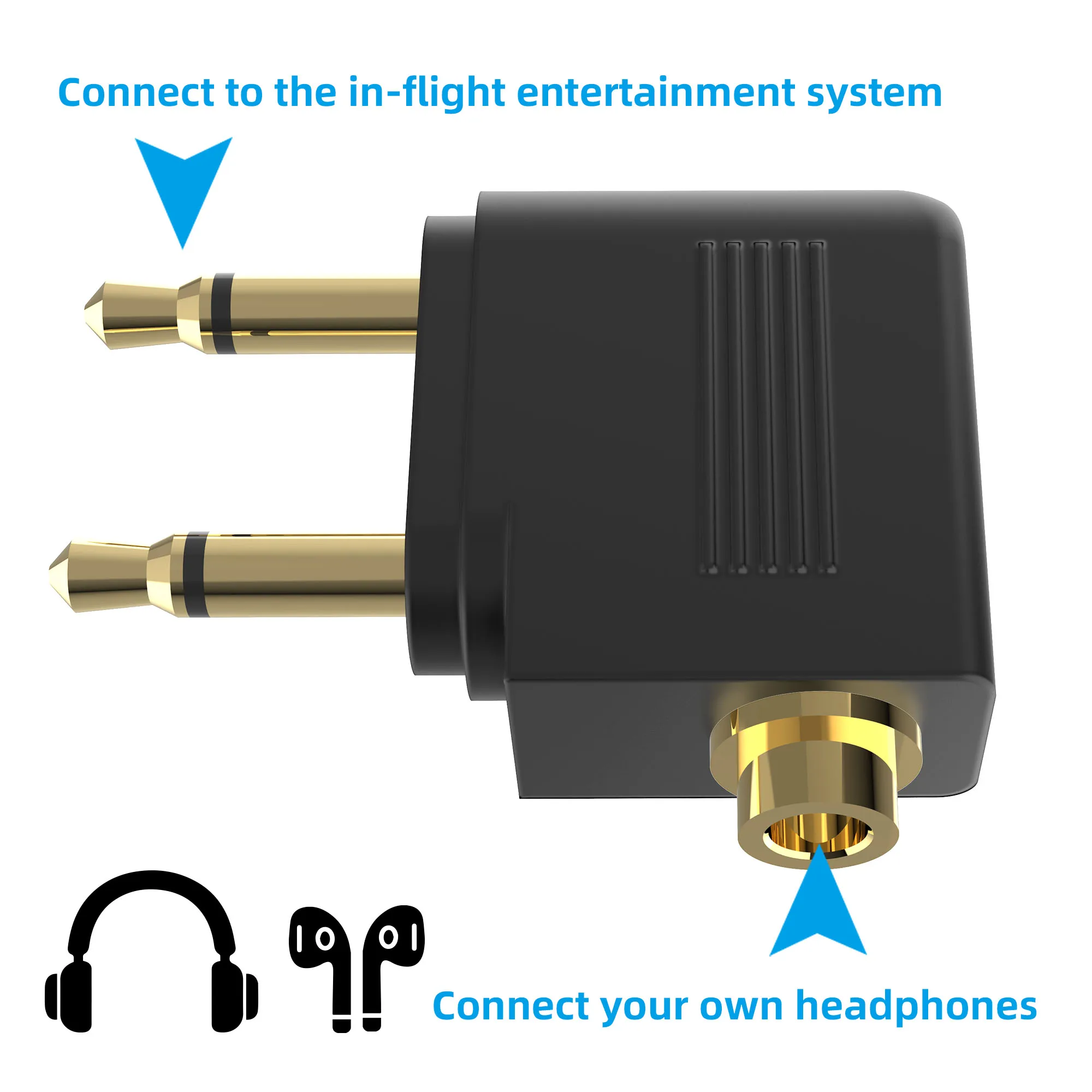 Adaptador Enchufe Para A Avión 3 5 Mm Interfaz Chapada En Oro Alta  1 Unidad