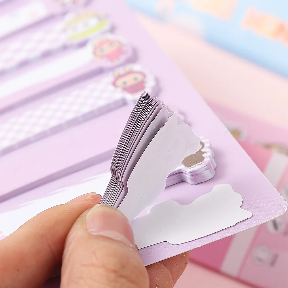 Labubu Sticky Notes Set - 8 x 20 Sheets, 80 GSM Self-Adhesive Memo Strips for Office, School, Planner, Journal, Self-Stick Notes 3