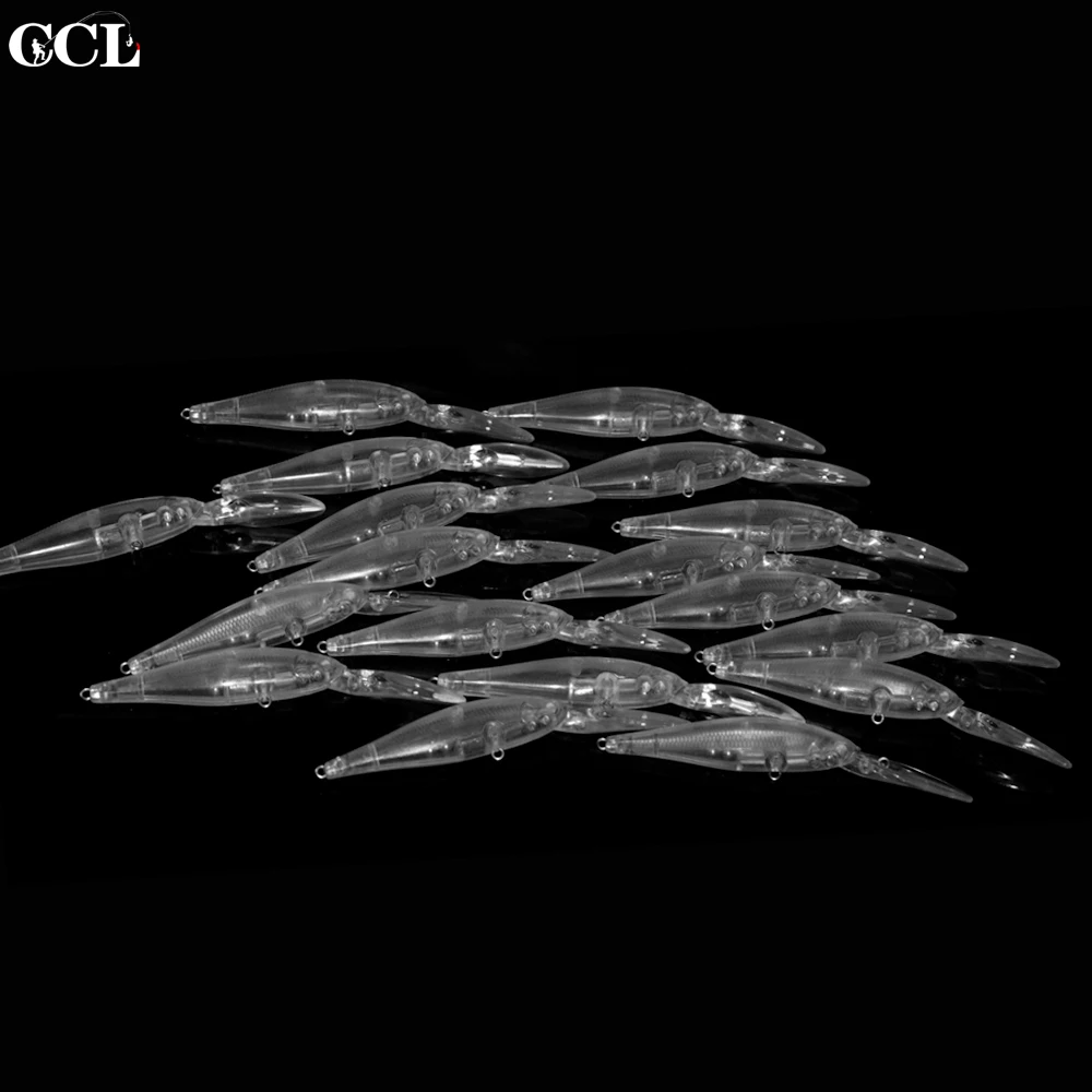 CCLTBA 15pcs/lot Unpainted Jerkbait Minnow Lure 11.5cm 8.5g Deep Crank Wobbler Fishing Lures Blank Minnow Fishing Tackle