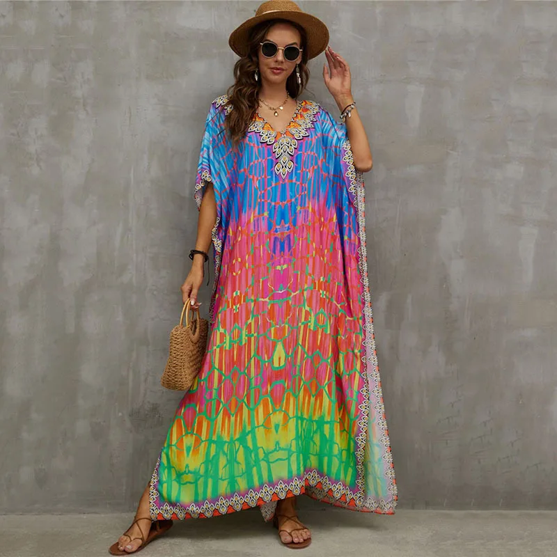 Plus Size Kaftan Dresses for Women Plus Size Bathing Suit Cover up Caftan Maxi Beach Dresses