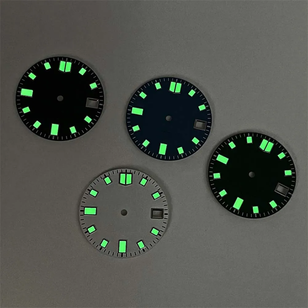 Cadran mécanique à cadran Shoous vert, accessoire de montre modifié, mouvement NH35A, 4R35, 28.5mm