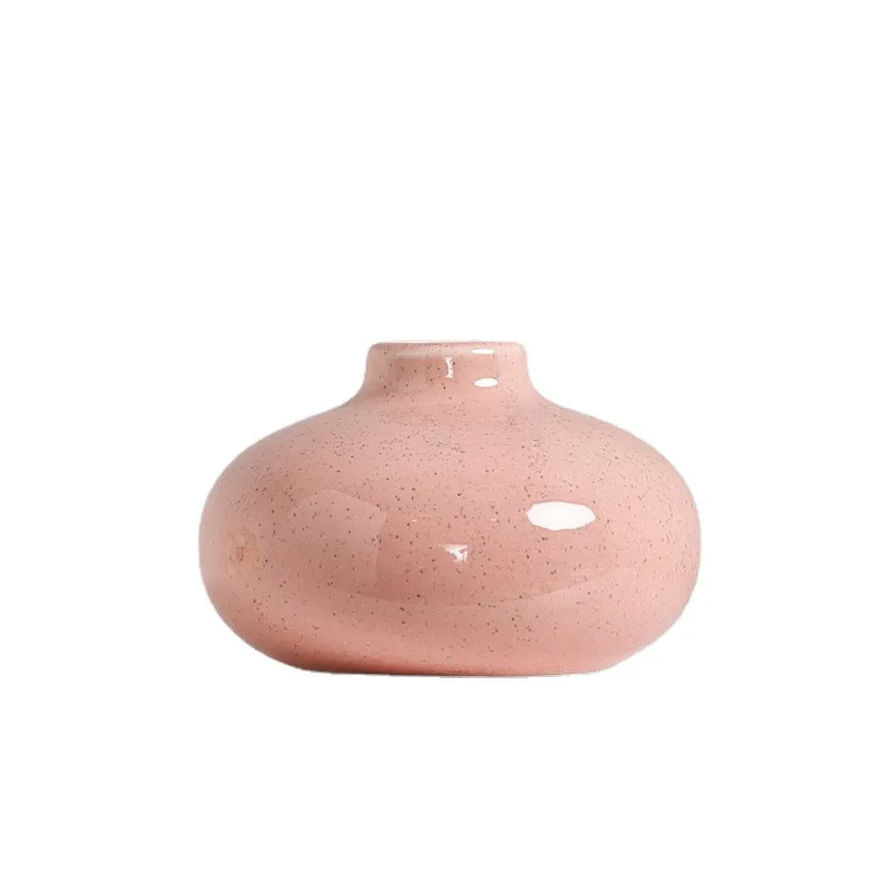 Mini Cute Ceramic Vase, Hydroponic Flowers, Small Vase, Low Bottle, Home Decoration, Room Decoration 5