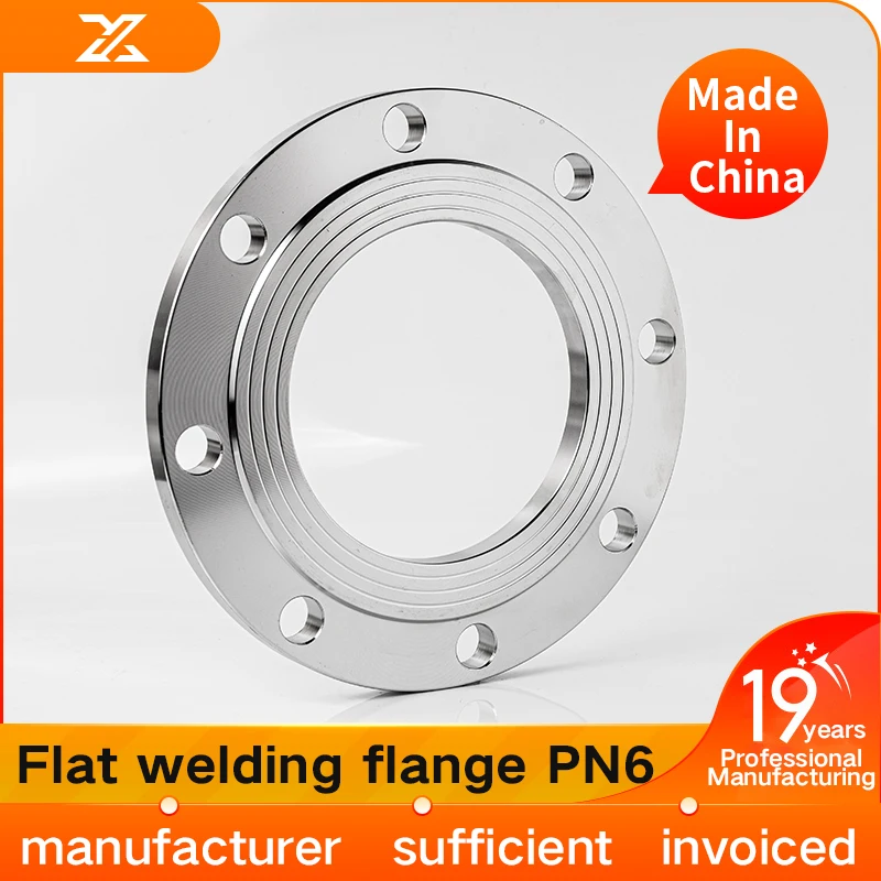 

304 stainless steel flat welded flange PN6 welded flange national standard butt welded flange non-standard customized DN50 100
