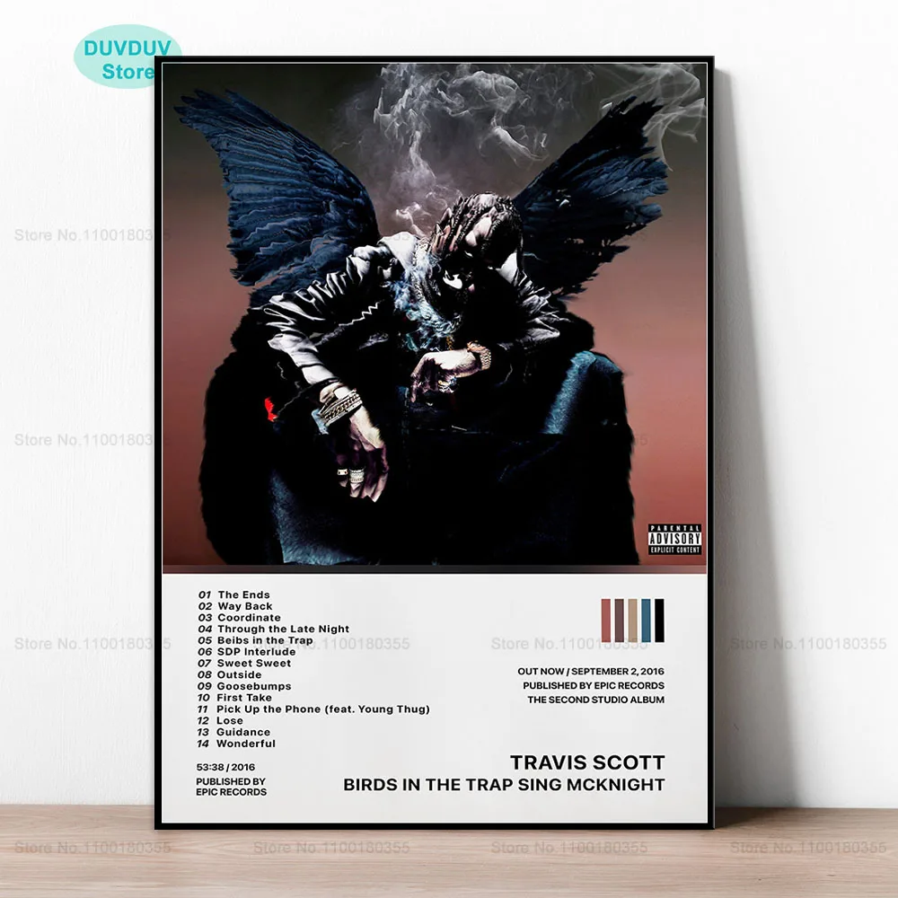 Poster Music Album Birds In The Trap Sing Mcknight Travis Rapper Singer Star Wall Canvas Painting Print For Home Decor - Painting & Calligraphy AliExpress