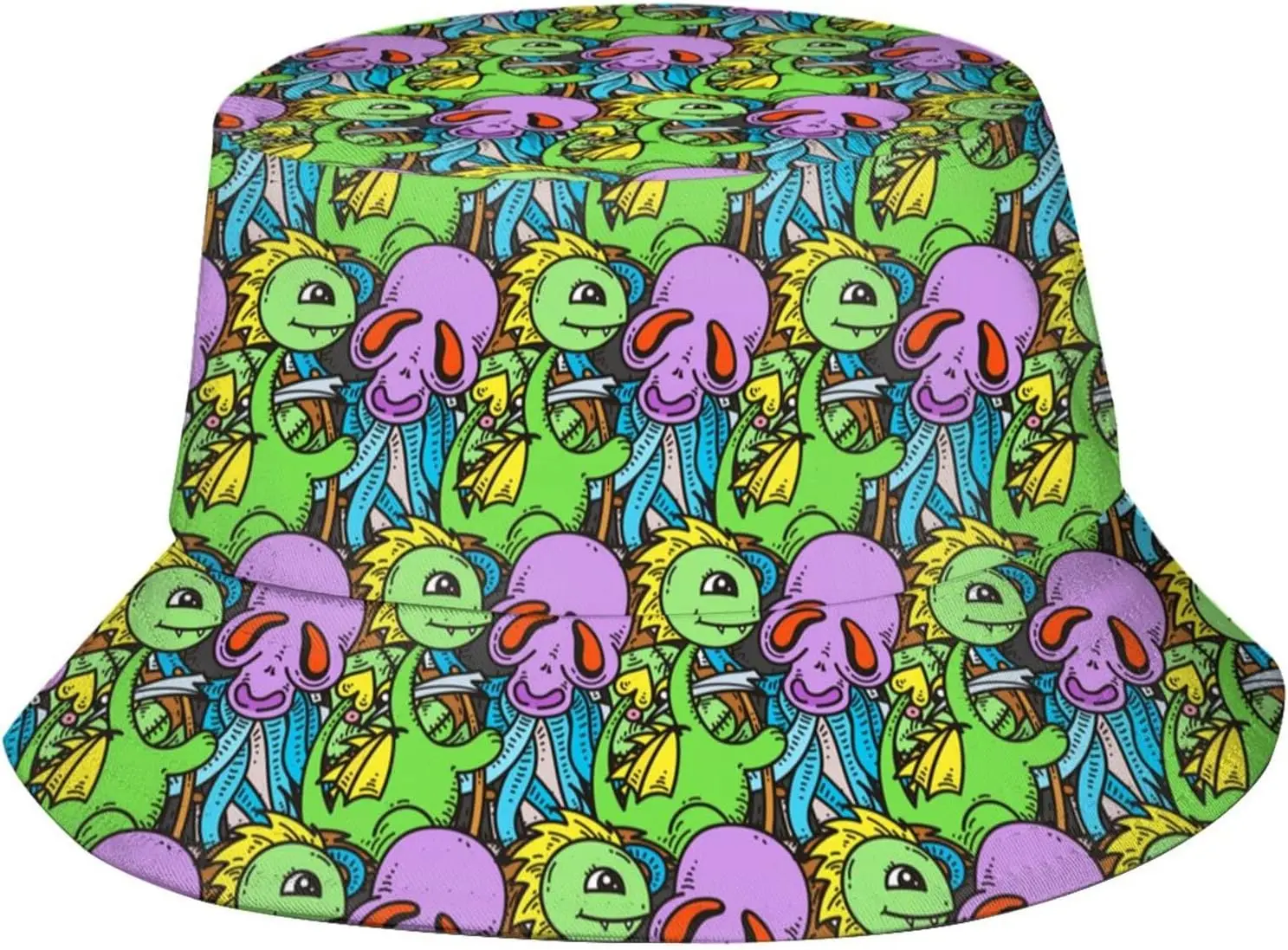 Cute Funny Cartoon Doodle Animals Bucket Hat Sun Protection Packable Funny Sun Hat Unisex Outdoor Travel for Women Men