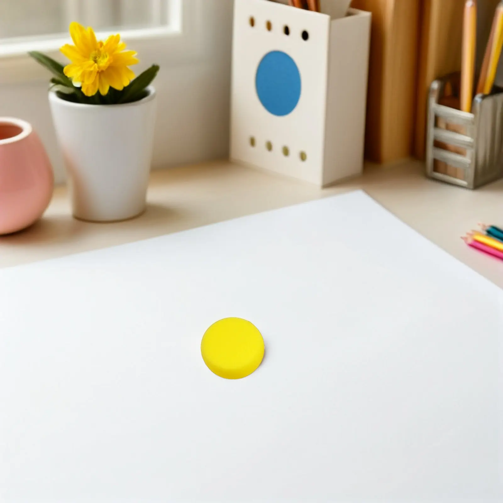 15Pcs 어린이를위한 라운드 스폰지 페인트 브러쉬 나무 손잡이가있는 부드러운 흡수성 팁 DIY 공예 그림 패브릭 나무 교실