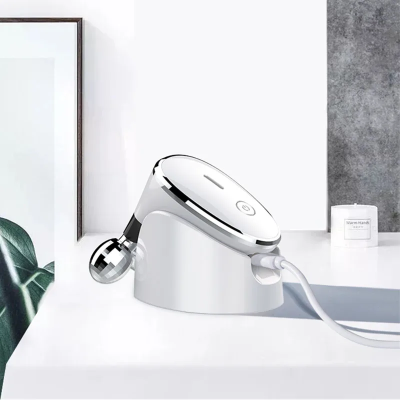 3D Microcurrent Vibration Facial Massager Roller EMS Beauty Device Anti-aging Wrinkles 360° Rotate Lift V Shape Face Slimming_voghion.com