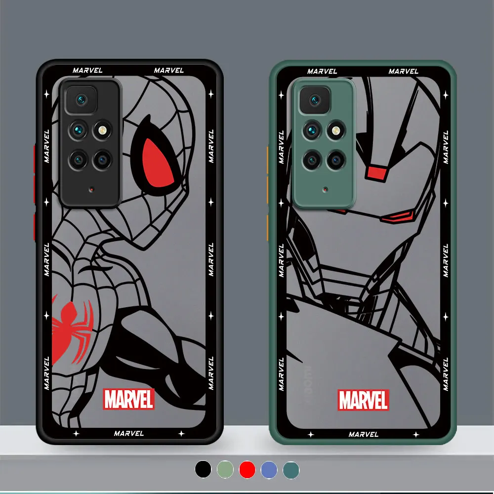 Marvel Iron Man Spiderman Cover Custodia Rigida Per Pc Per Xiaomi Redmi 10 10A 9 12C 10C 12 4G 9A 9I K40 Pro 9T 9C Silicone Tpu