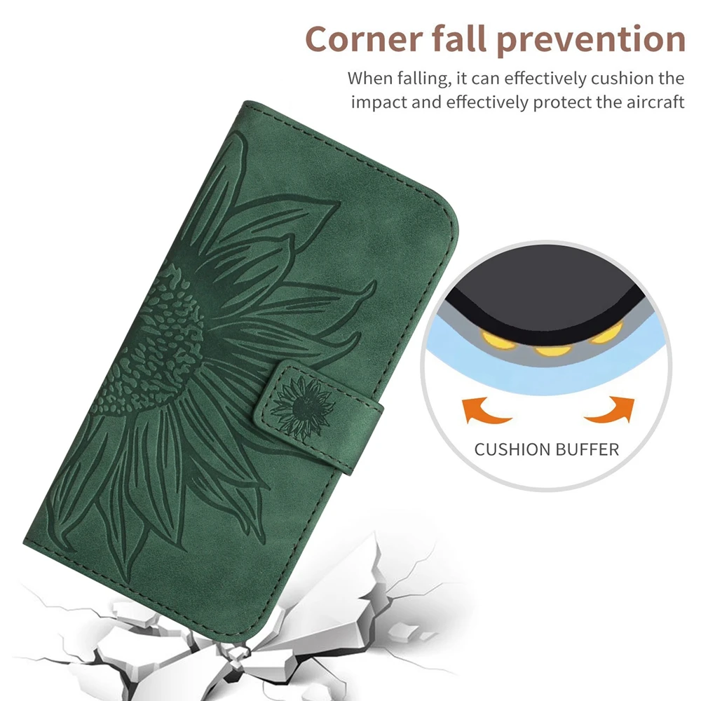 Sunflower Leather Wallet Phone Case