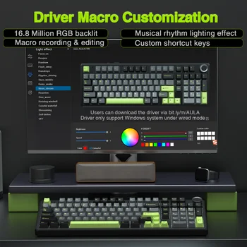 AULA F99PRO Wireless Gaming Keyboard Gasket Structure Compatible with 3/5 Pins Hot-swap Mechanical Keyboard with Media Knob 4