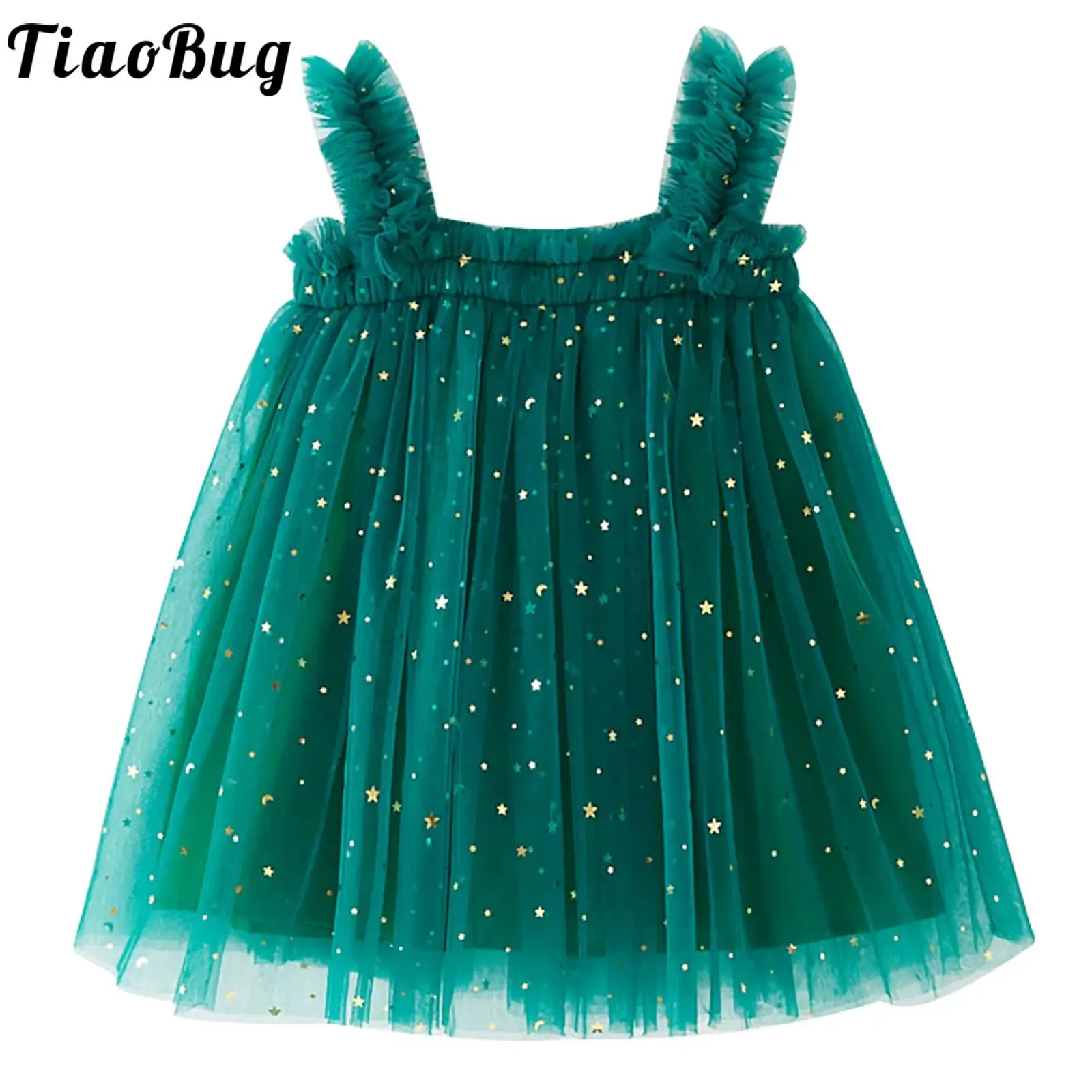 

Детское платье-пачка без рукавов, с оборками