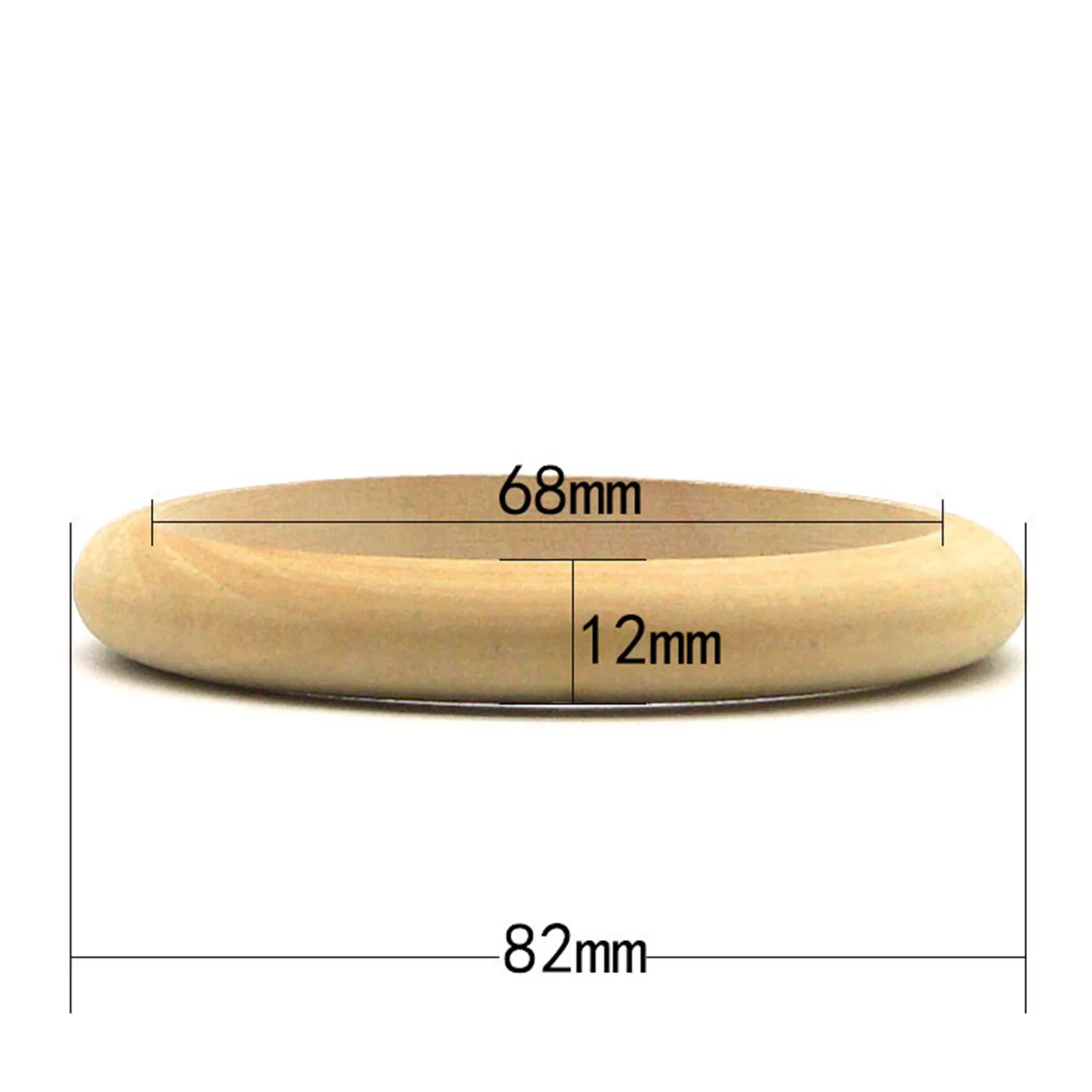 5 Stück natürliche unbehandelte einfache Holz leere Armreifen Armband DIY Schmuck Geschenk – Detail 12