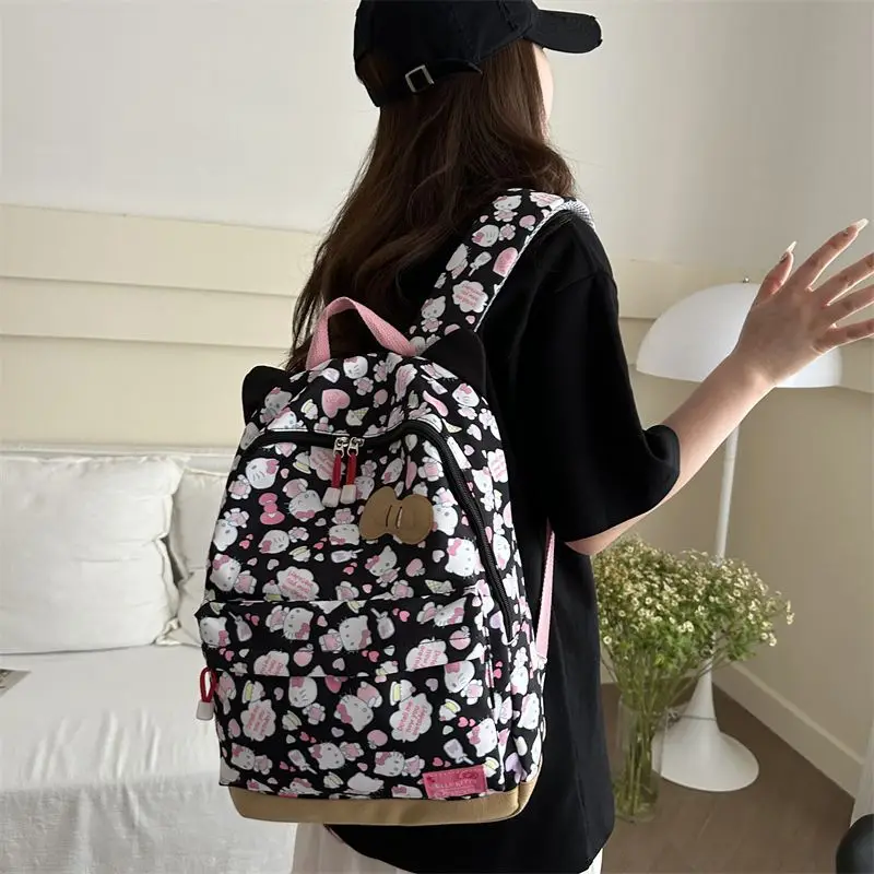 

Kawaii Sanrio Anime Shoulders Bag Cute Hello Kitty Cartoon Y2K Fashion Large Capacity Versatile Student Backpack Gifts for Girls