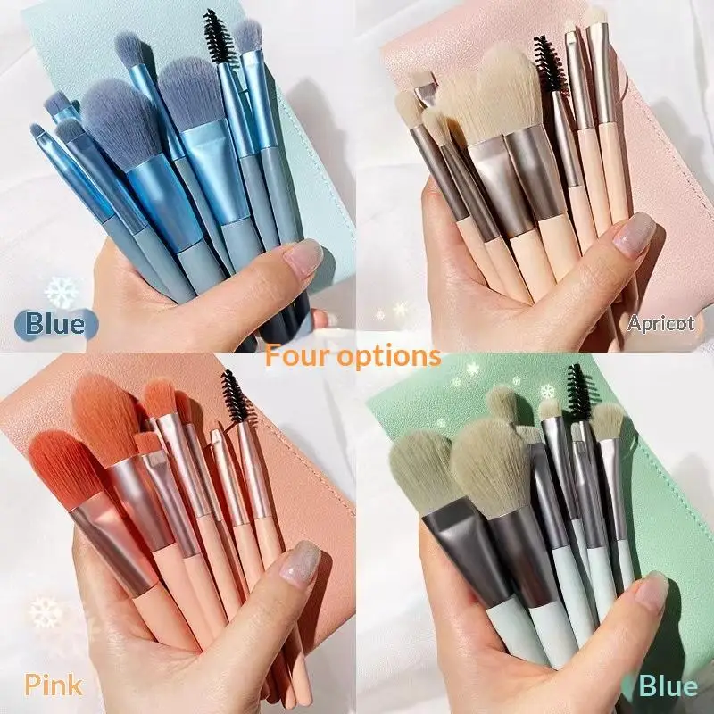8pcs 페이스 메이크업 브러쉬 세트 아이섀도 하이라이터 파운데이션 부드러운 합성 뷰티 도구 여성용 선물
