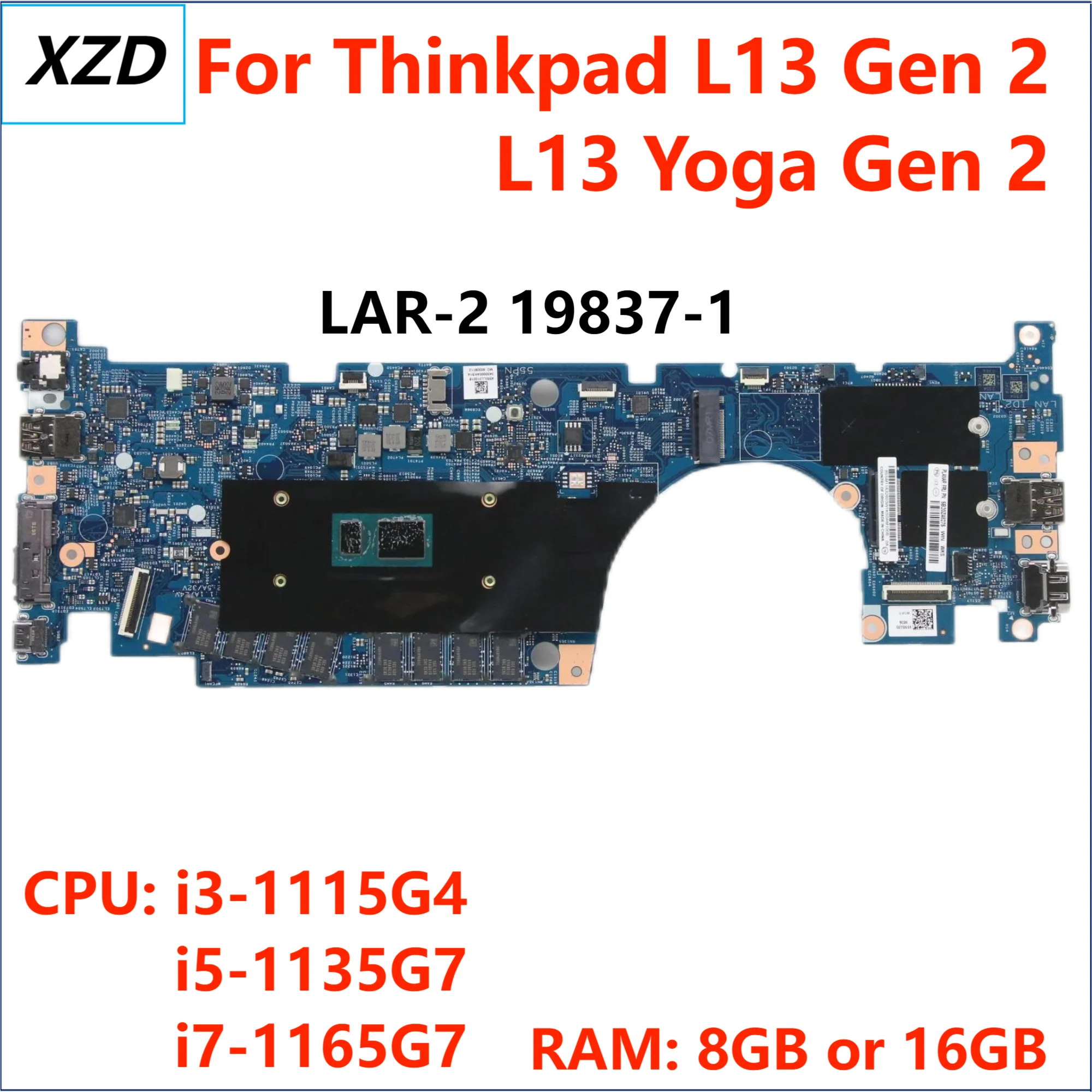 

LAR-2 19837-1 Mainboard For Lenovo Thinkpad L13 Yoga Gen 2 L13 Gen 2 Laptop Motherboard with i3 i5 i7 CPU 100% Test work
