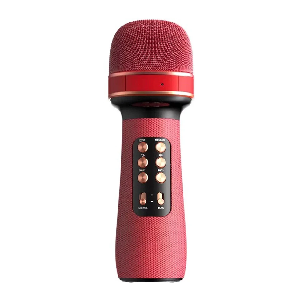 WS-898 Music Singing Microphone Multifunction Handheld Bluetooth-Compatible Microphone Karaoke Player Mic Machine