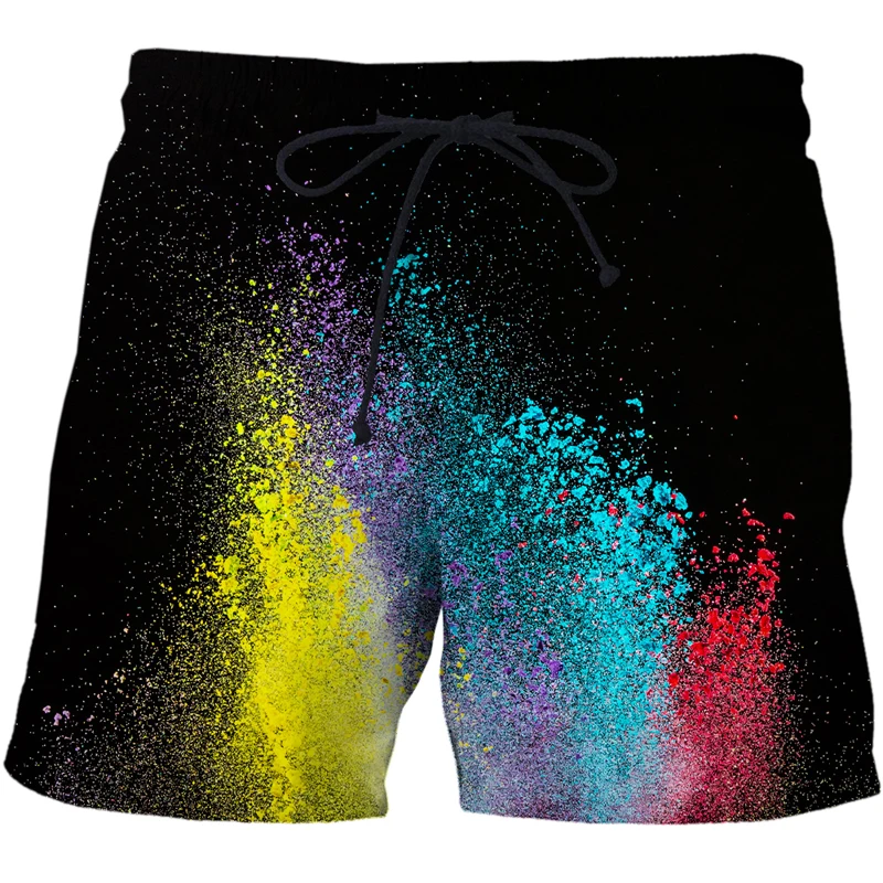 

Brand men's summer Speckled tie dye pattern shorts 2023 Men swimwear Beach Trunks 3D Print breathable Boardshorts Casual Shorts