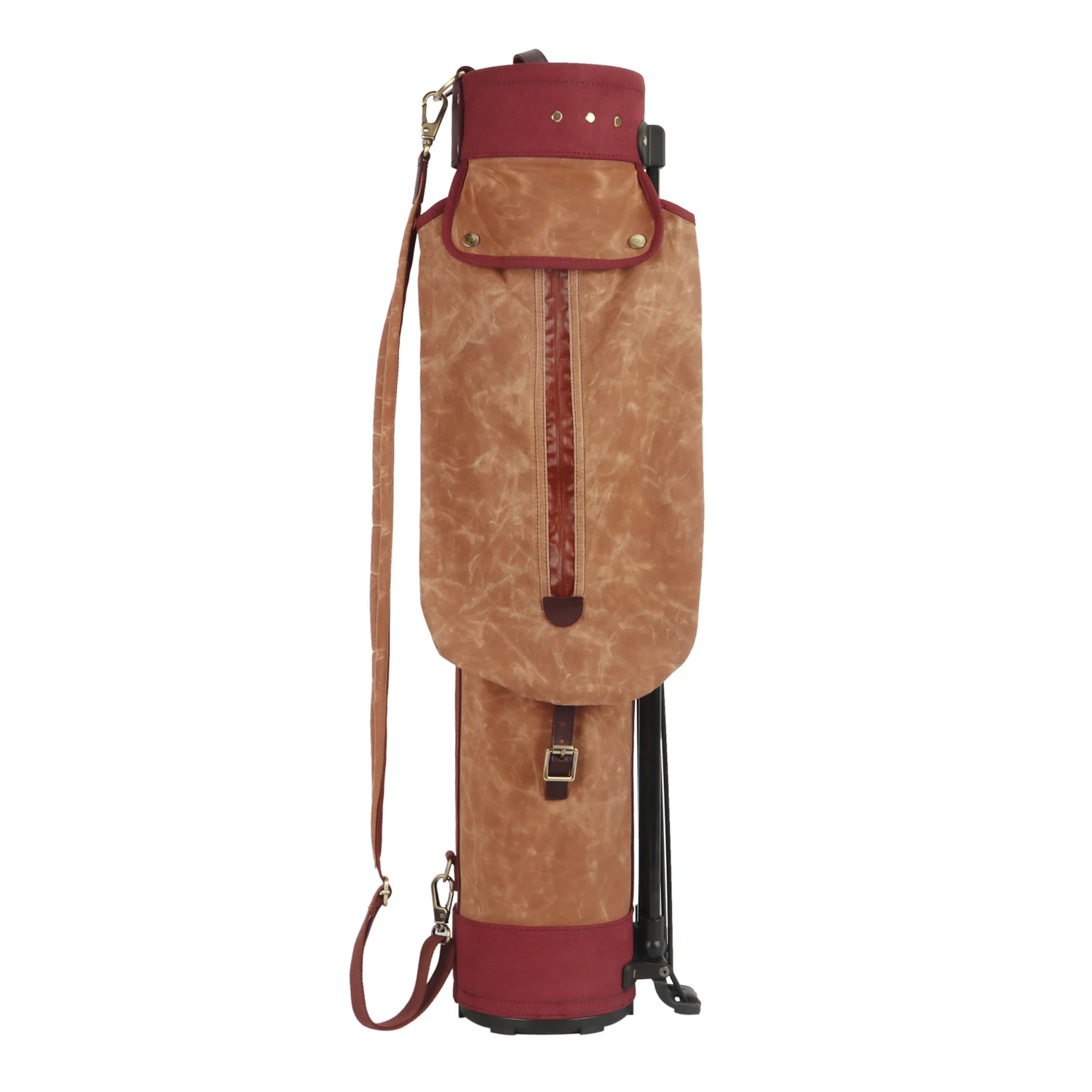 Tourbon Vintage Golf Club Stand Bag Support Carry Cart Travel Portable Case Staff Pack Rain Cover Large Capacity Carrier