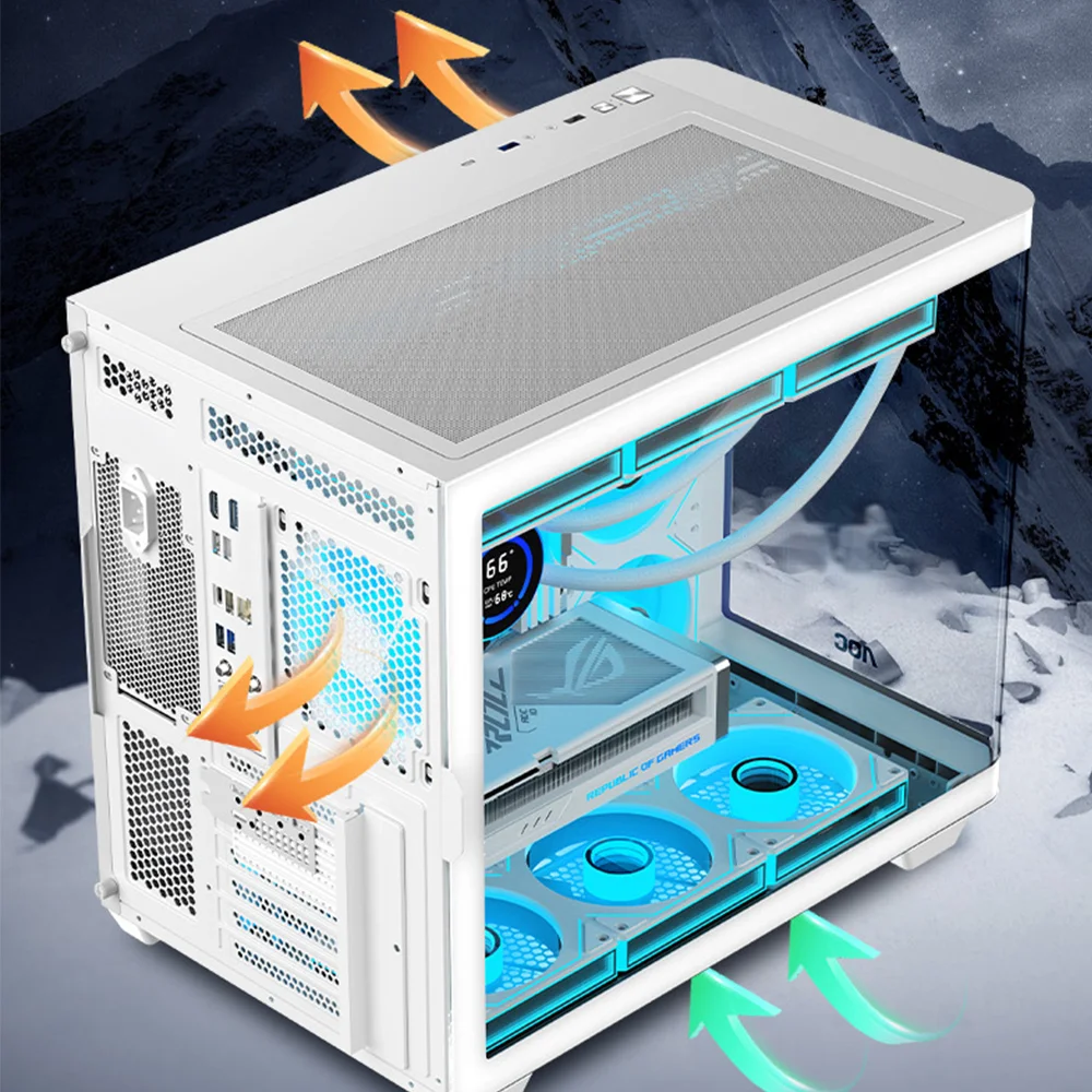 ガラス ケース AOC CG455 ブラック ATX デスクトップ PC ケースコンピュータ