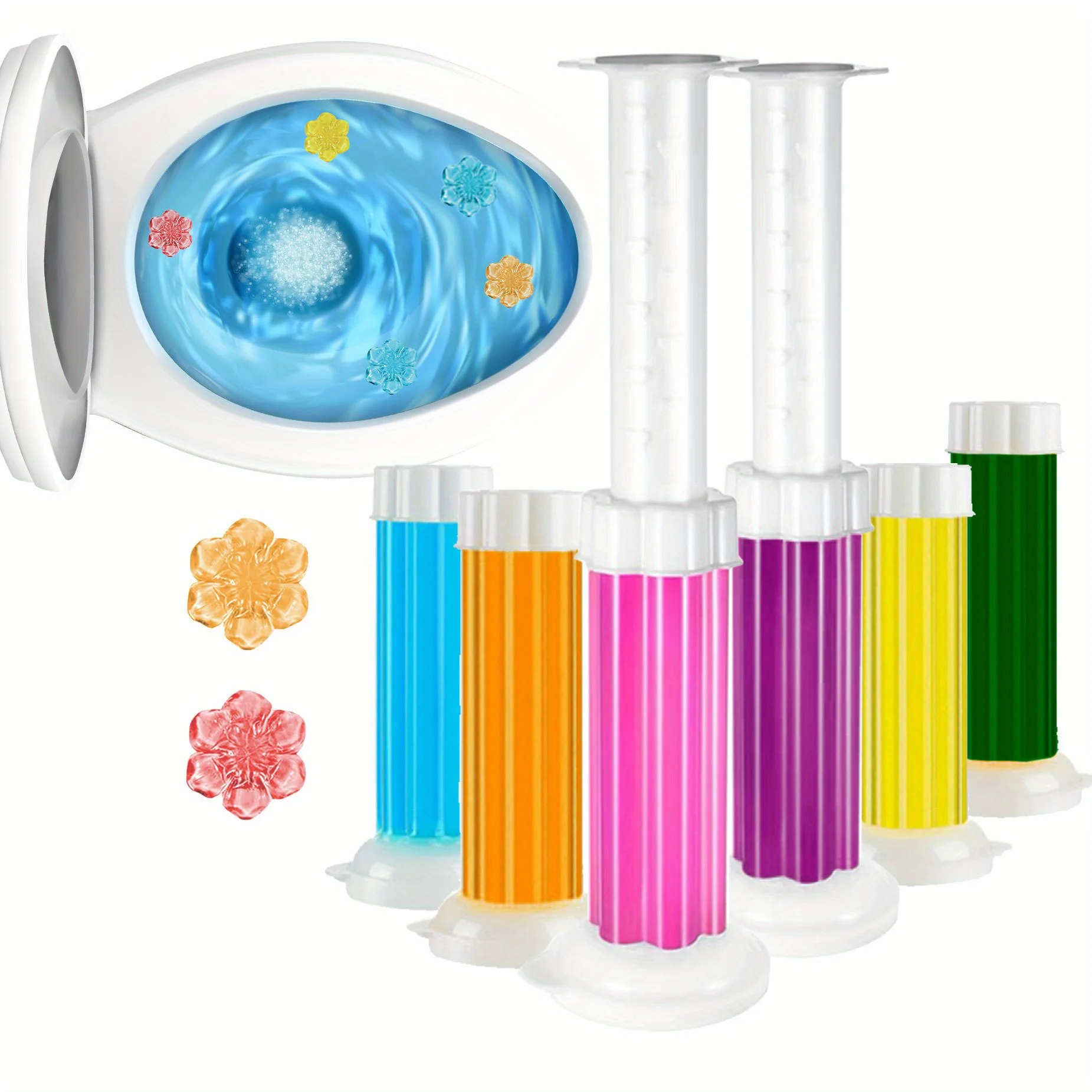 Toilet Cleaner Gel Deodorant Air Freshener Aromatic Flower Needle Detergent Flower Toilet Fragrance Deodorant Cleaning Tool 3PCS Toilet Cleaner Gel Toilet Cleaner