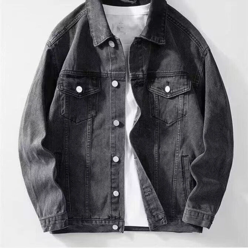 Hip Hop Tiger Head Embroidered Denim Jacket Men 2025 Spring