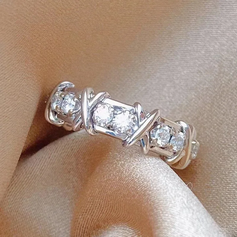 

1:1Women's Luxury Jewelry 925 Sterling Silver Fashion Ring Original Brand Wedding Christmas Valentine's Day Gift
