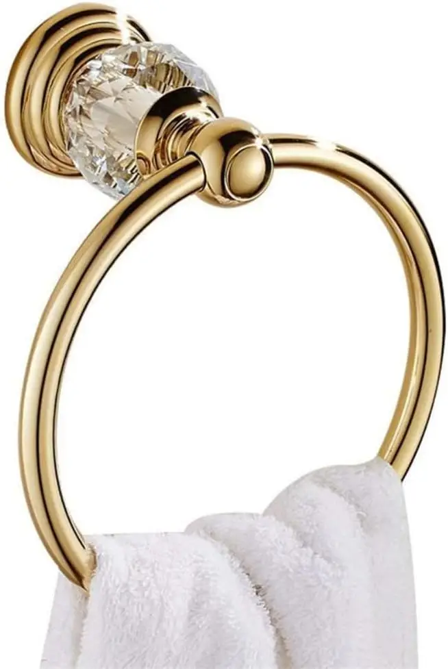 Crystal Bathroom Accessories Hardware Set Golden Towel Bar Set Hand Towel Paper Holder Hook Towel Ring Racks Wall Mounted