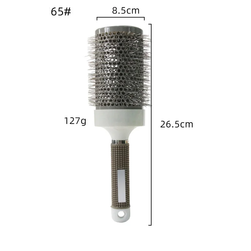 6Sizes Hair Styling Brush Nylon Comb Cylinder Curly Hair Rolling Comb Thermal Aluminum Tube Round Barrel Hair Comb Curly Tool 3