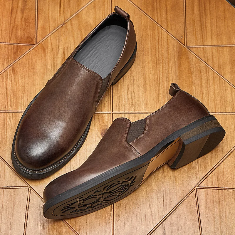 

High quality cowhide men's casual leather loafers