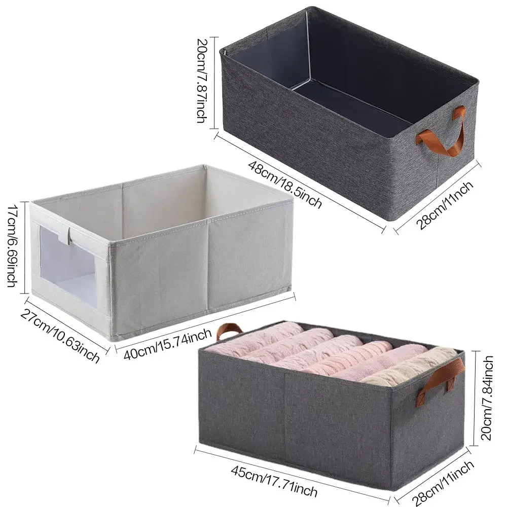 Non Woven Fabric Storage Box T-Shirt Sweater Underwear Foldable Storage Cabinet Drawer Organizer Kid Toy Storage Baskets 6