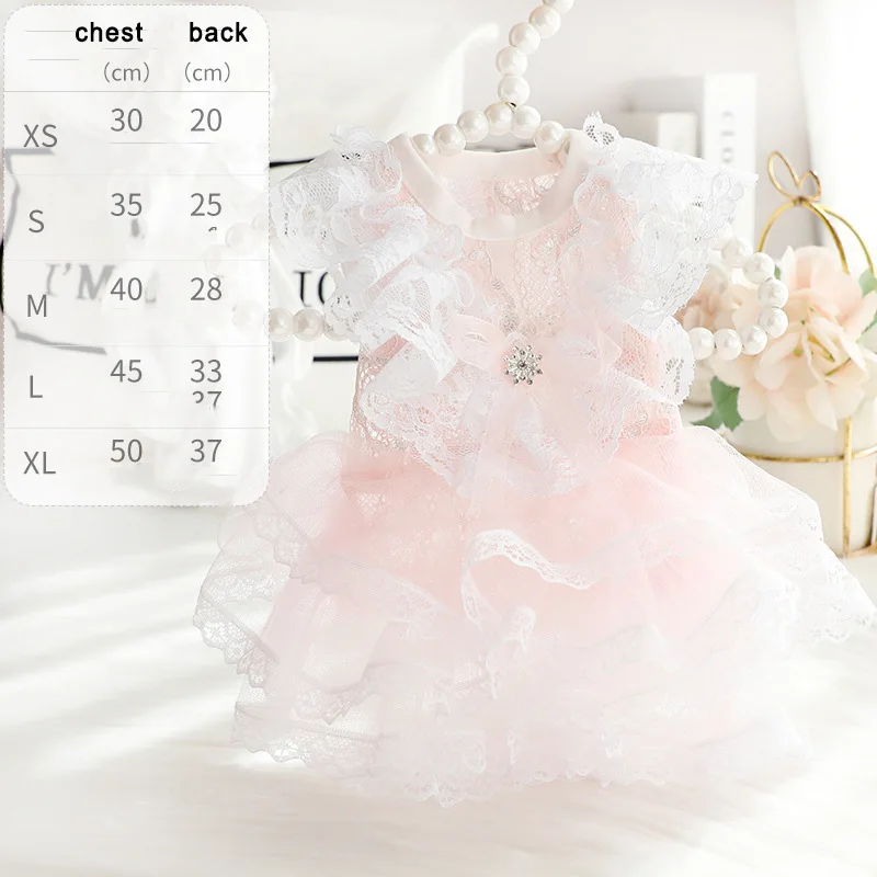 dog Lolita Princess Dress Small Dog Pet cute Clothing Skirt Dogs Clothes Cat Print Thin Summer White Dogs Clothing Chihuahua dog costume set