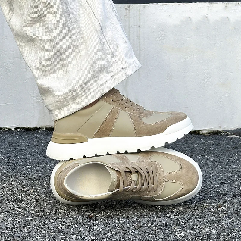 Baskets décontractées homme en cuir véritable pour extérieur_voghion.com