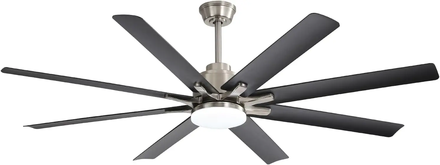 

Sofucor 66 Inch Ceiling Fan with Lights Hand-Remote Control Farmhouse Ceiling Fan Reversible DC Motor ABS Blades