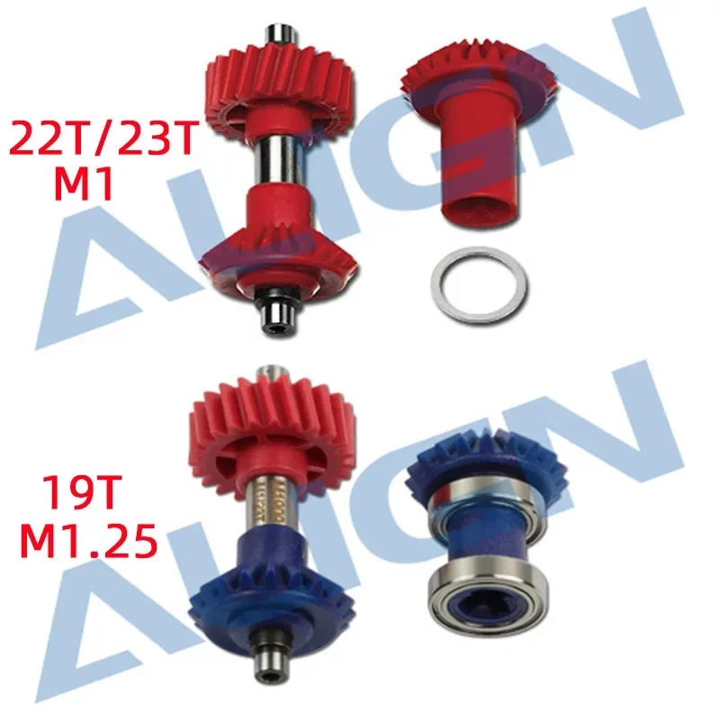Allineare T-Rex 700E 700X 800E E1 Muslimb Coppia Tubo Ingranaggio Di Trasmissione Anteriore Set 19T/M1.25 M1 Set/22T 23T Pezzi Di Ricambio Elicottero 