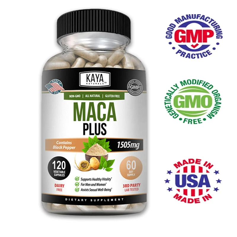 

Maca Plus Black Pepper 1505mg Supports Healthy Vitality and Promotes Healthy Cellular Function