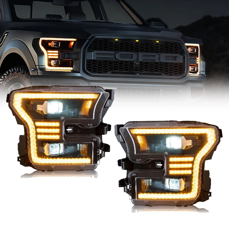 

Headlight for Ford F150 2015 2016 2017 LED Headlamp DRL Daytime Running Light Full LED Headlights Car Accessories