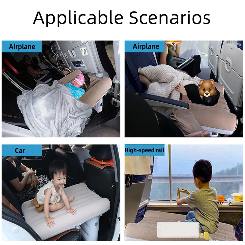 Airplane Bed for Kids Flight Inflatable Bed Toddler Airplane Bed Baby Travel Plane Bed with Hand Pump,Seat Belt and Carry Bag