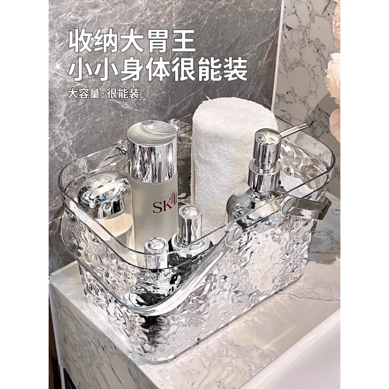 Light luxury portable bath basket bathroom bathroom sundries storage basket dormitory hanging bath toiletries