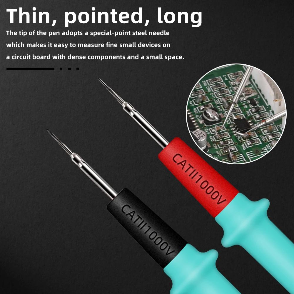 1 Pairs Lengthening 1000V 25A Silicone Test Lead High-precision Measurement Multimeter Probe Test Pin Wire Pen multimeter probe