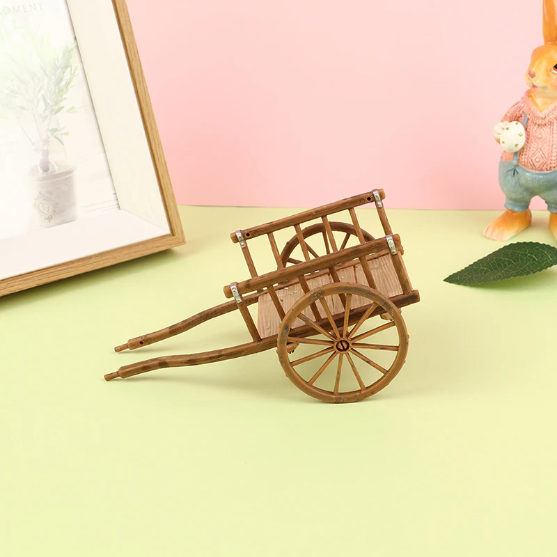 Dollhouse Miniature Simulation Assembled Cart  Model DIY Accessories Garden Furniture Toys  Decor DIY Accessories