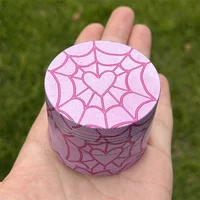 Portable Pink Heart Creative Heart Patterned Herb Grinder Metal Tobacco Grinder Valentine's Day gift Idea 1
