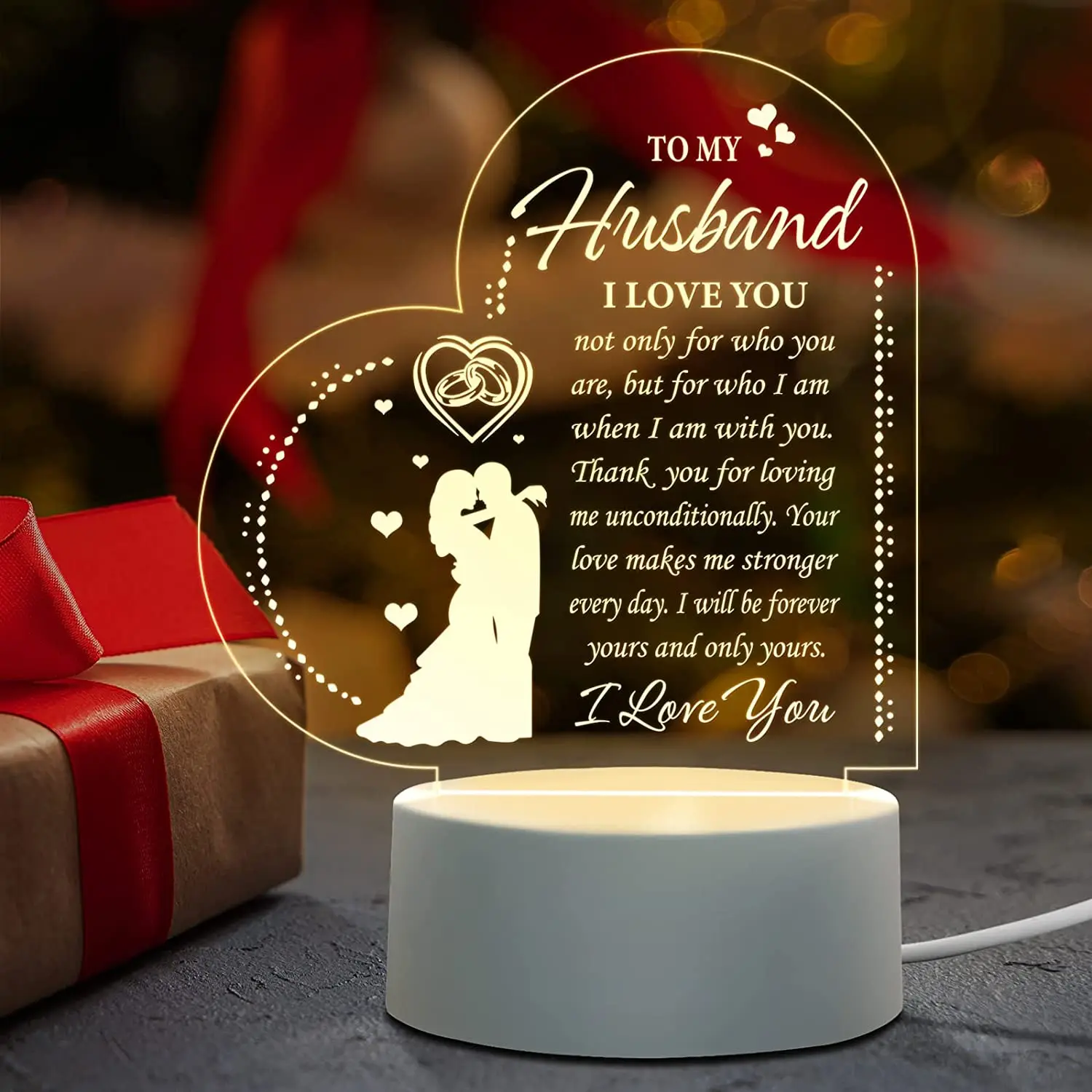 To My Love Funny  3D Led Night Light Acrylic Lights Gift Birthday Party Decor