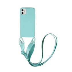 Silicone Crossbody Lanyard Phone Case with Neck Strap and Necklace Cord - iPhone 17 Pro Max (T2)