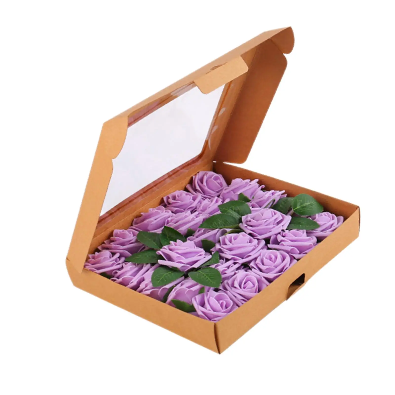 Artificial Rose Box, Valentine`s Day Gift Rose Bouquet Silk Flowers for Wedding Holidays Family Members Friends